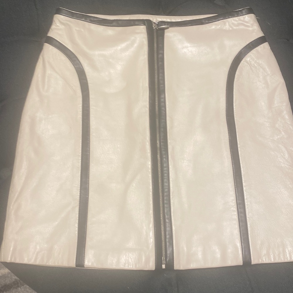 Margaret Godfrey Leather Minimalist  Mini Skirt